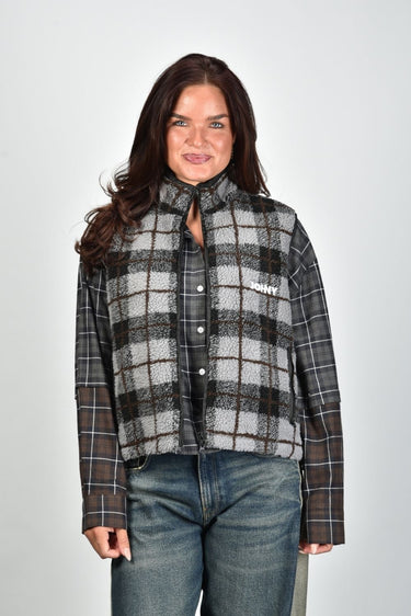 JOHNY gilet GRACE FLEECE grey/blue