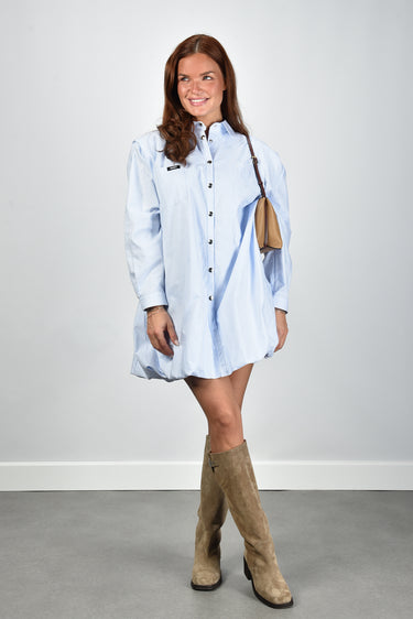 JOHNY jurk Sofia fine blue white str