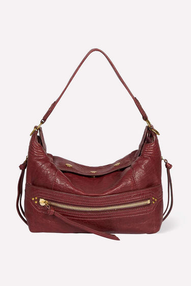 Jerome Dreyfuss Lucky Hobo Handbag 48LUCKHOAG Bubble Burgundy