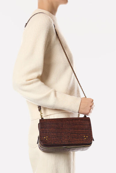Jerome Dreyfuss crossbody Bobi 48BOBIMO Imprimé Croco Cigare