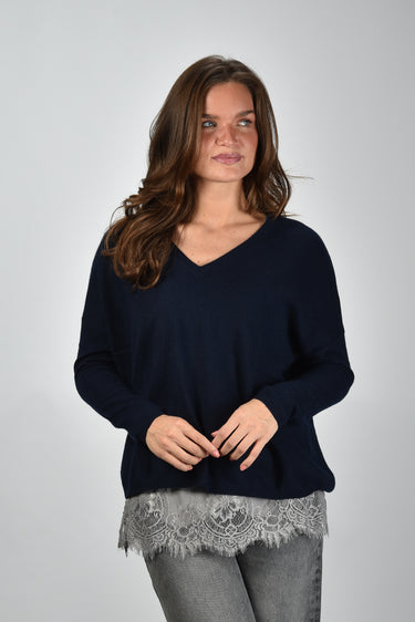 Les Tricots de Lea trui Monjakoe 37049 marine