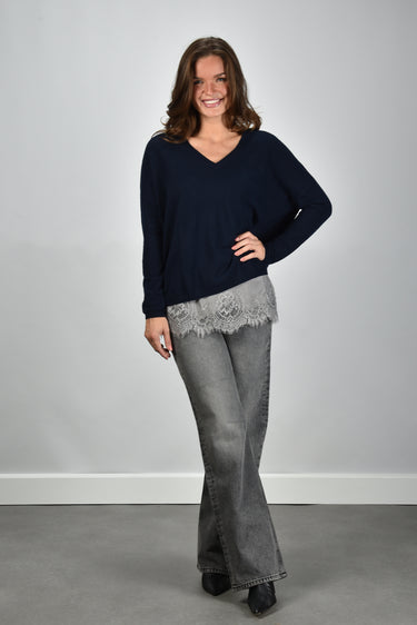 Les Tricots de Lea trui Monjakoe 37049 marine