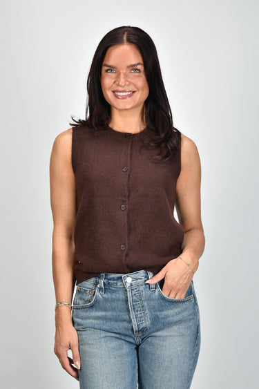 Les Tricots de Lea vest Gaspesie 38687 mocha