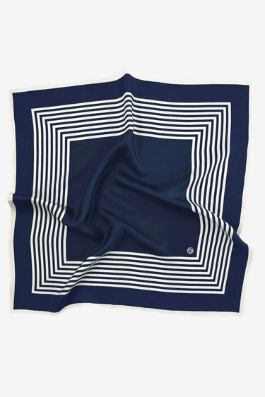 Lescarf shawl 1001N No. 12 Navy & White / 65cm