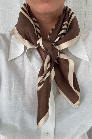 Lescarf shawl Striped SMM65 mocha mousse/cream 65cm