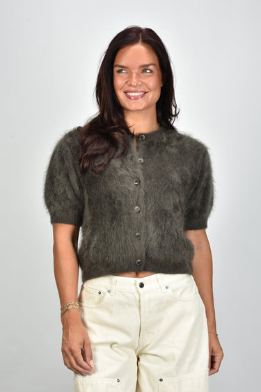 Lisa Yang vest Lucianne Cardigan 2026429 dark fern brushed