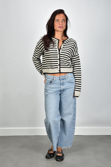 Lisa Yang vest Marit Stripes Cardigan 2026436 oyster/black stripes