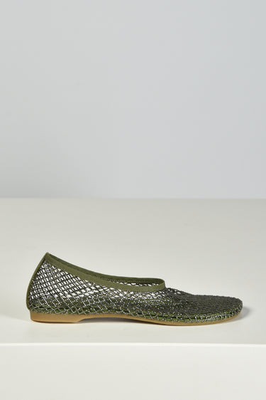 Lola Cruz ballerinas 178Z02BK verde kaki