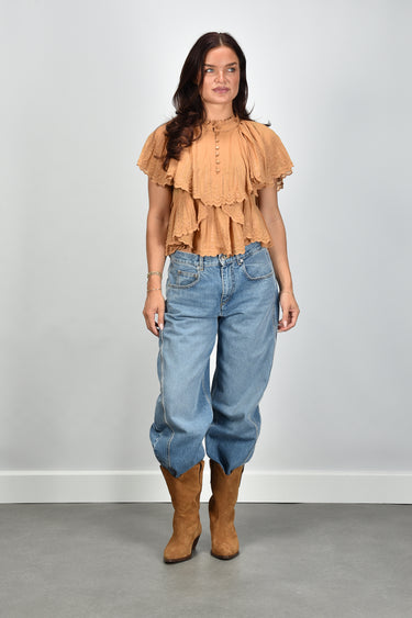Marant Etoile blouse Lorna-Ga HT0920FA-D3J10E caramel