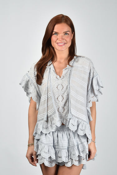 Marant Etoile blouse Payton HT0768FA-D1J05E light blue