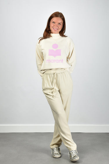 Marant Etoile trui Moby SW0003FA-D1M04E ecru/pink