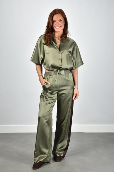 Margaux Lonnberg broek Idao kaki satin