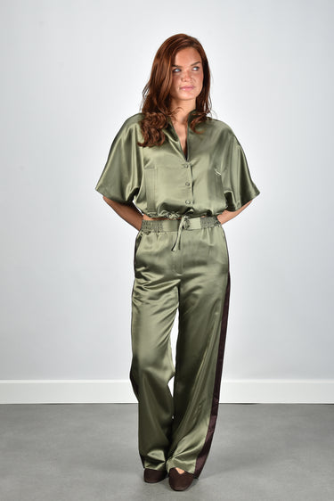 Margaux Lonnberg broek Idao kaki satin
