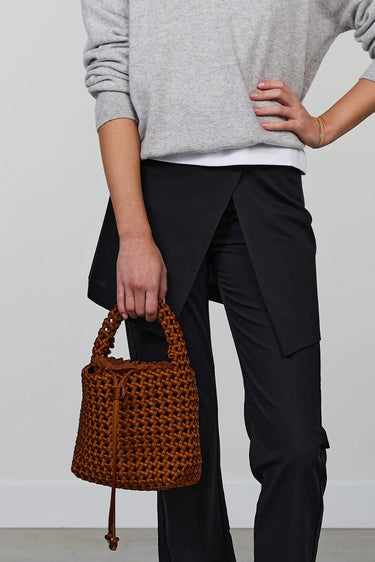 Marrea handtas Basket Open Weave affogato satin