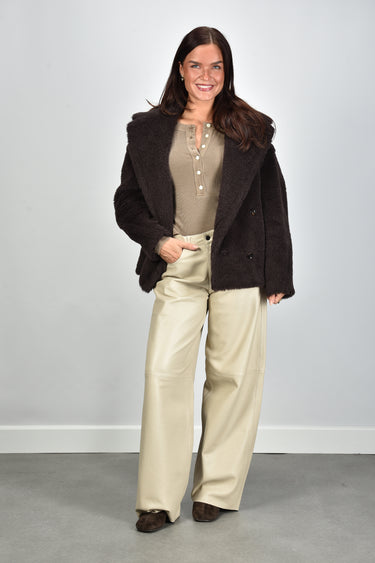 Max Mara jas MXMALCUNO 014 DARK BROWN