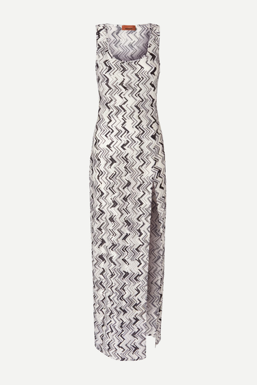 Missoni Mare long cover-up dress with zigzag print black/white Marjon Snieders Missoni Mare long cover-up dress with zigzag print black/white Marjon Snieders