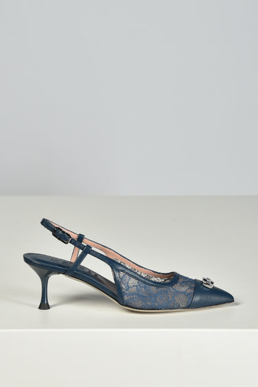 Morobe pumps Delilah 12 dentelle navy
