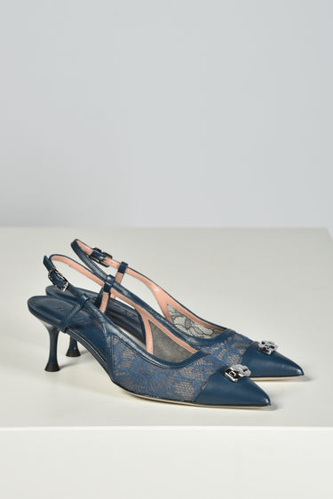 Morobe pumps Delilah 12 dentelle navy