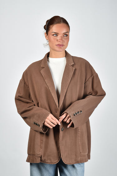 Nine In The Morning blazer Raissa 9SS26-RAI01 mocha