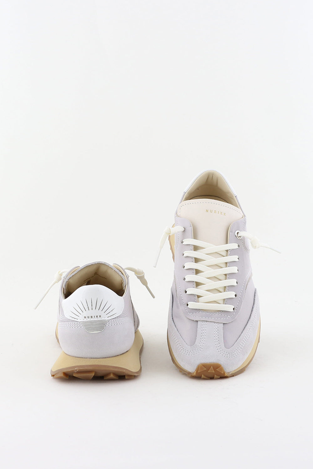Nubikk sneakers Zora Mae grey with white heel – Marjon Snieders