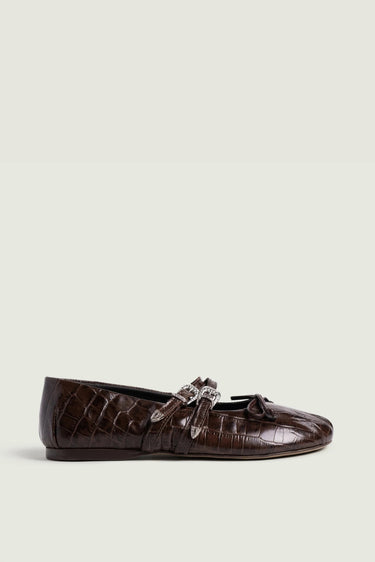 Posa ballerina's Vita Western Croco PW226-201 dark brown