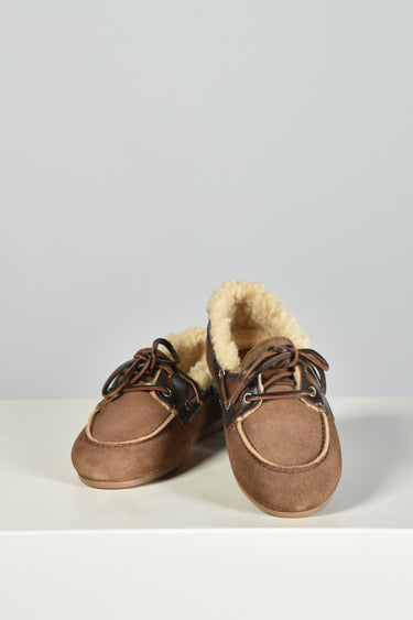 Posa loafers Boat Loafer Brushed Fur - Suede/ Leather PW250-2021 coffee/ dark brown