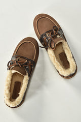 Posa loafers Boat Loafer Brushed Fur - Suede/ Leather PW250-2021 coffee/ dark brown