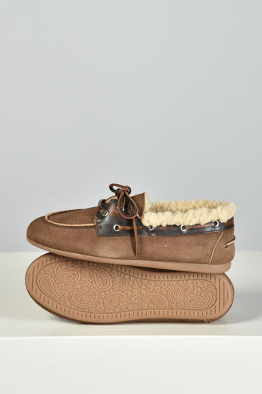 Posa loafers Boat Loafer Brushed Fur - Suede/ Leather PW250-2021 coffee/ dark brown