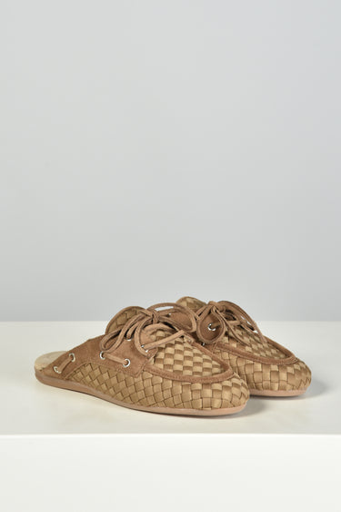 Posa x Marrea boat loafer Mule Woven PW16-209 camel