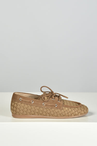Posa x Marrea boat loafer Woven PW15-209 camel