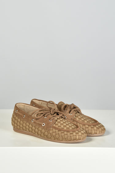 Posa x Marrea boat loafer Woven PW15-209 camel