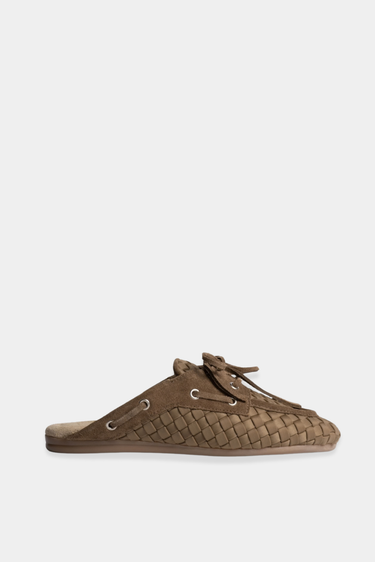 Posa x Marrea boat loafer Mule Woven PW16-209 camel