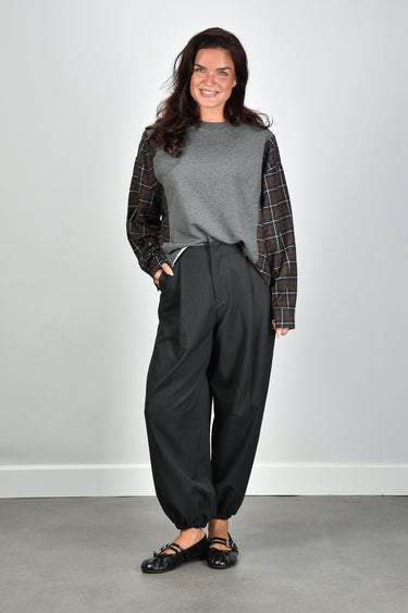 RAE broek Daniella wool blend anthracite