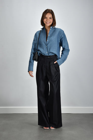 RÓHE blouse 418-19-069 ocean blue