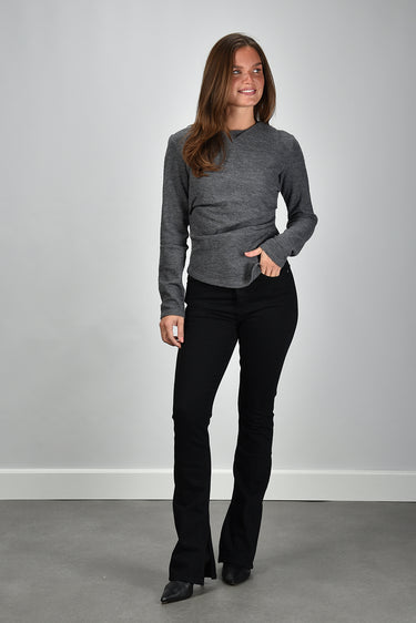 RÓHE top 417-20-190 dark grey melange