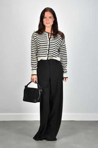Lisa Yang Cardigan Marit Stripes Cardigan 2026436 oyster/black stripes