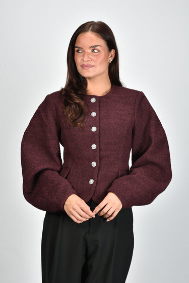 Rotate blazer Cocoon Sleeved Jacket 1168222934 zinfandel comb.