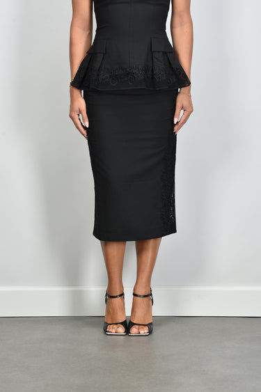 Rotate rok Lace Inserted Pencil Skirt 116647100 black