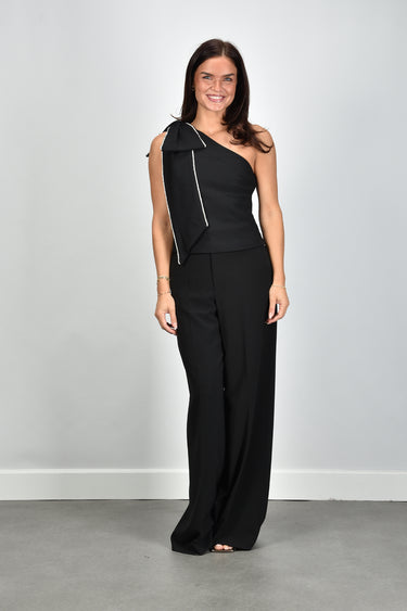Rotate top One Shoulder Bow Top 116796100 black