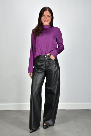 Rotate top Satin Drapy Back Top 1168111180 grape juice