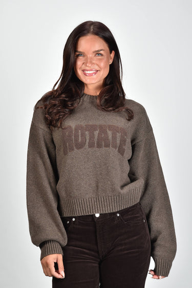 Rotate trui Crewneck Sweater 116928614 cocoa brown