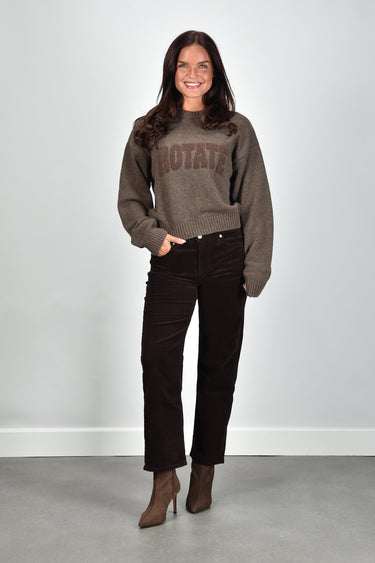 Rotate trui Crewneck Sweater 116928614 cocoa brown