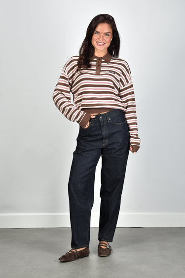 Rotate trui Slinky Knit Polo 1151373118 shaved chocolate