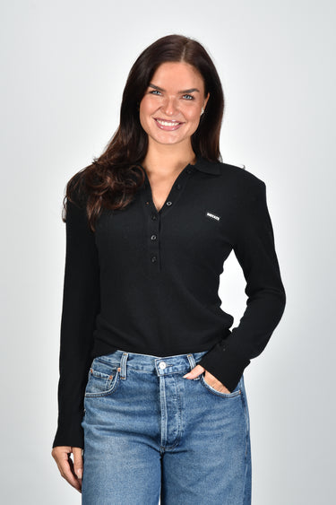 Rotate trui Wool Longleeve Polo 116181100 black