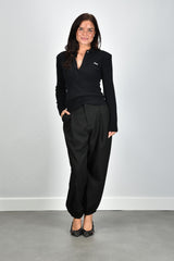 Rotate trui Wool Longleeve Polo 116181100 black
