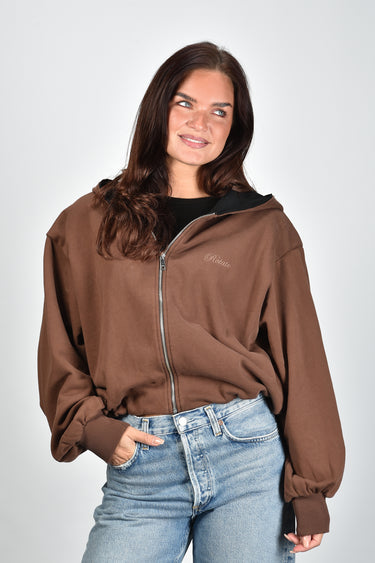 Rotate vest Zip Sweat Hoodie 116896559 chestnut