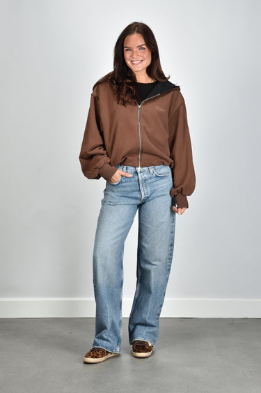 Rotate vest Zip Sweat Hoodie 116896559 chestnut