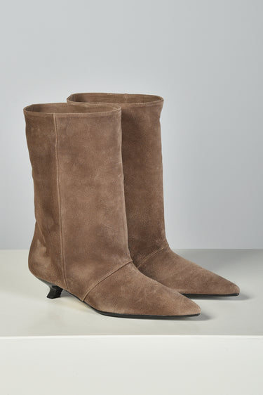 Rotue enkellaarsjes Taboo velour desert