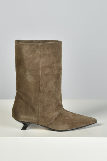 Rotue enkellaarsjes Taboo velour taupe