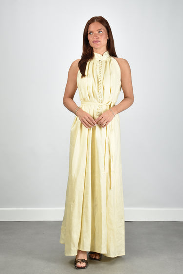 Sage & Ivy jurk Lauren linen yellow